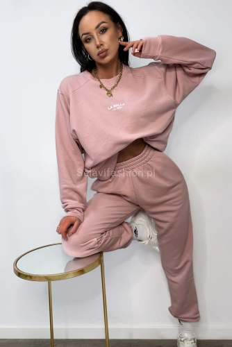 Komplet dres bluza i spodnie LaMilla różowy w Selavifashion.pl
