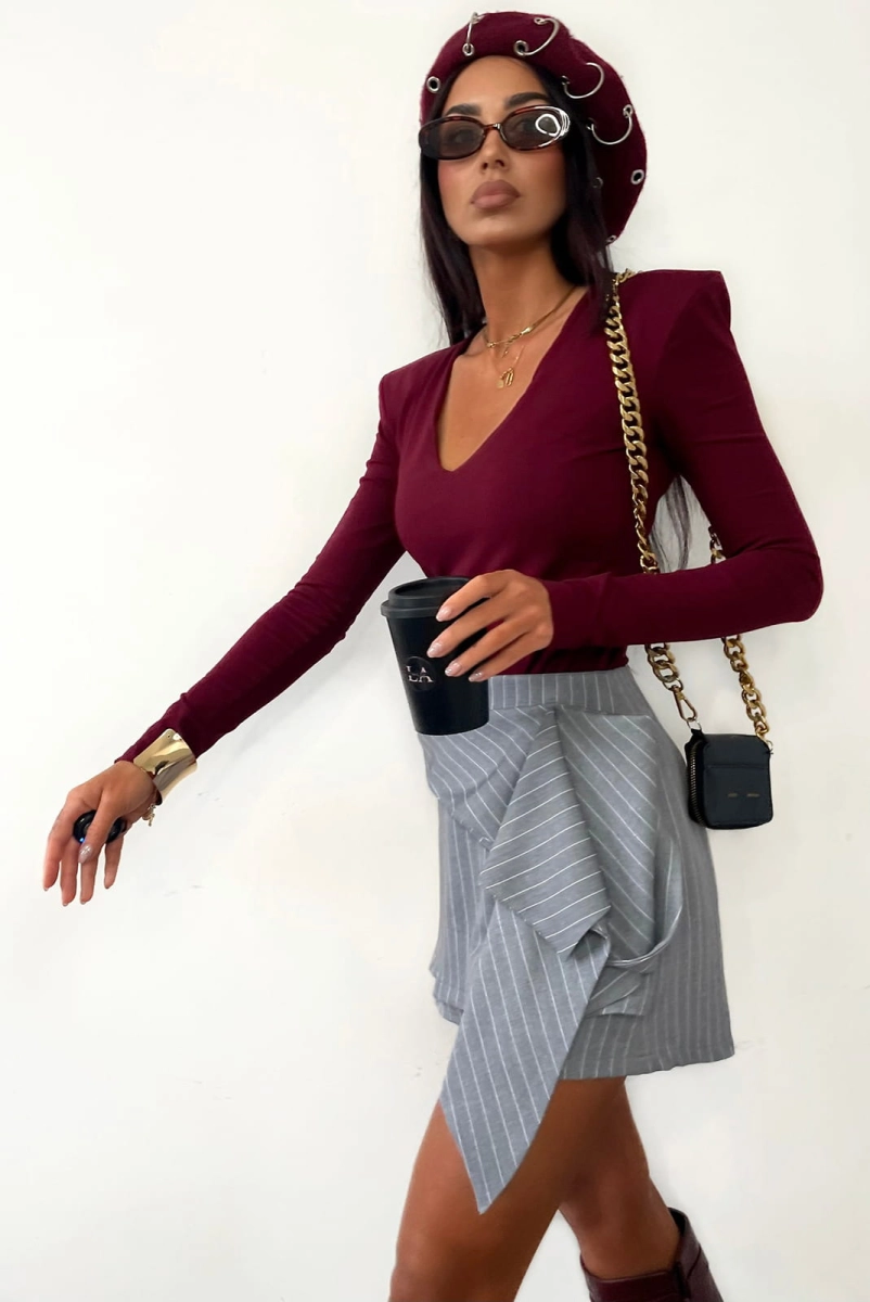 Body z okrągłym dekoltem LaMilla bordowe w Selavifashion.pl