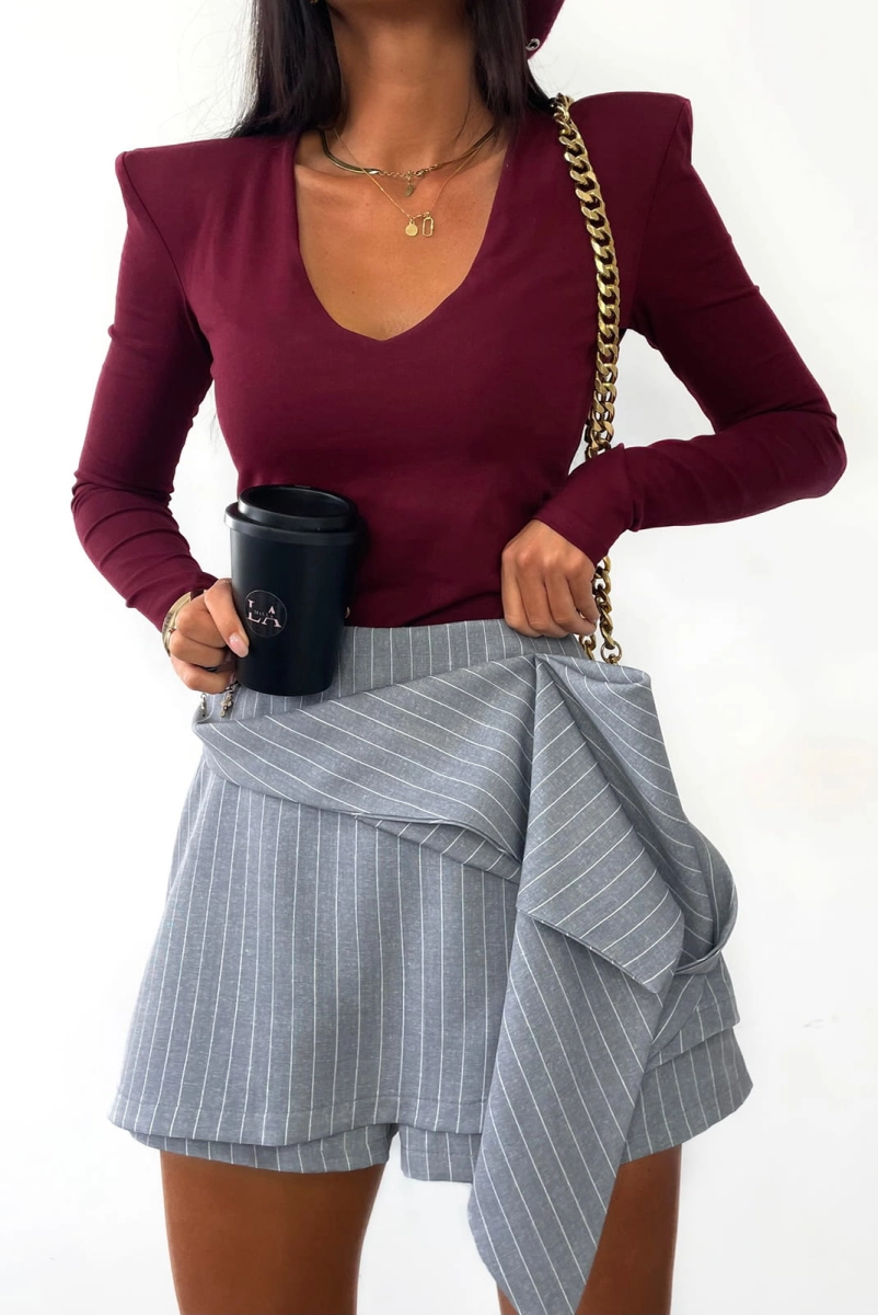 Body z okrągłym dekoltem LaMilla bordowe w Selavifashion.pl