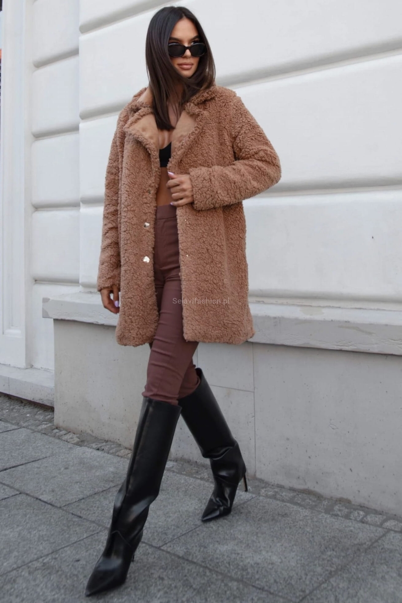 Płaszcz TEDDY LaBalancia camel w Selavifashion.pl