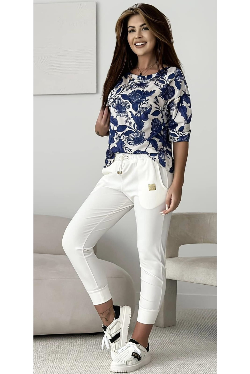 Spodnie dresowe Luise białe w Selavifashion.pl