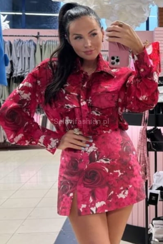 Komplet koszula i spódniczko spodenki Rose LaMilla fuksja w Selavifashion.pl