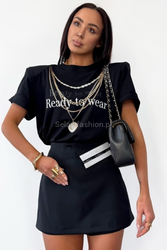 Klasyczne spódniczko spodenki z logo LaMilla czarne w Selavifashion.pl