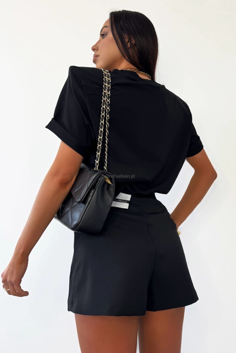 Klasyczne spódniczko spodenki z logo LaMilla czarne w Selavifashion.pl