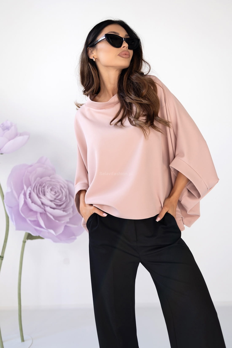 Bluzka Kimono Miss City Official brudny róż w Selavifashion.pl