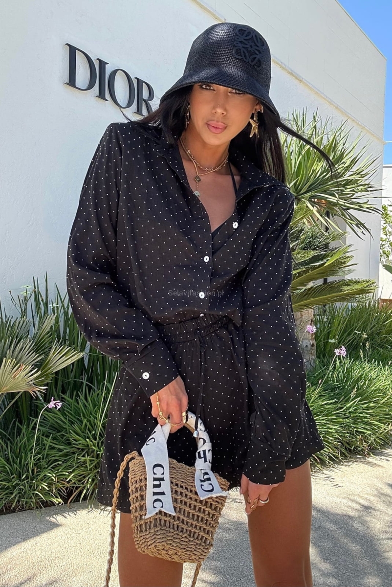 Komplet koszula i spodenki Bling Bling LaMilla czarny w Selavifashion.pl