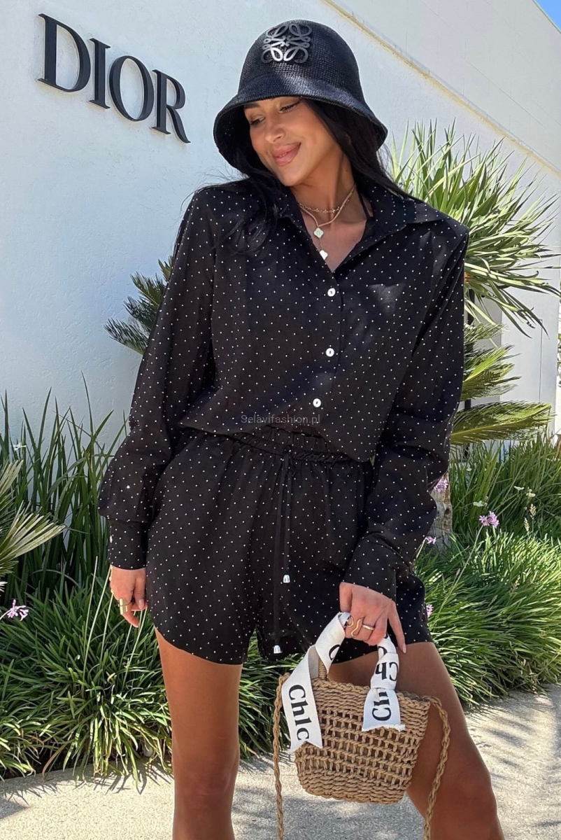 Komplet koszula i spodenki Bling Bling LaMilla czarny w Selavifashion.pl