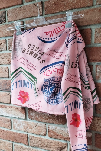 Spódniczko spodenki Vacation z wiązaniem LaMilla różowe w Selavifashion.pl