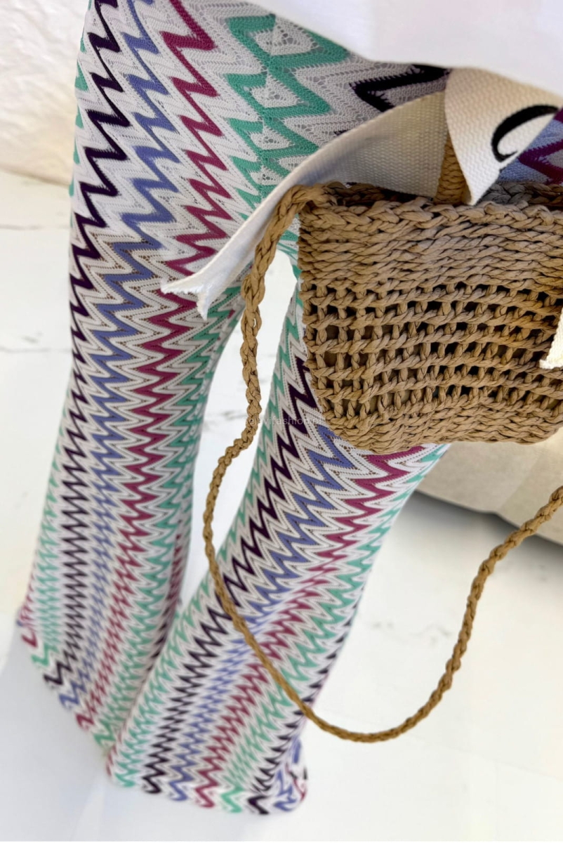 Ażurowe spodnie dzwony ciemne LaMilla wielokolorowe