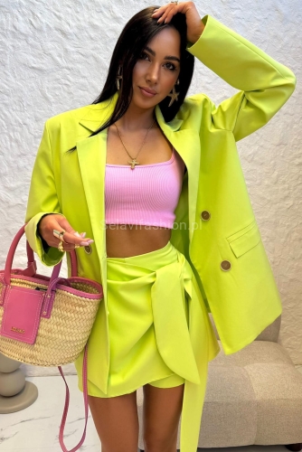 Spódniczko spodenki z wiązaniem LaMilla limonka