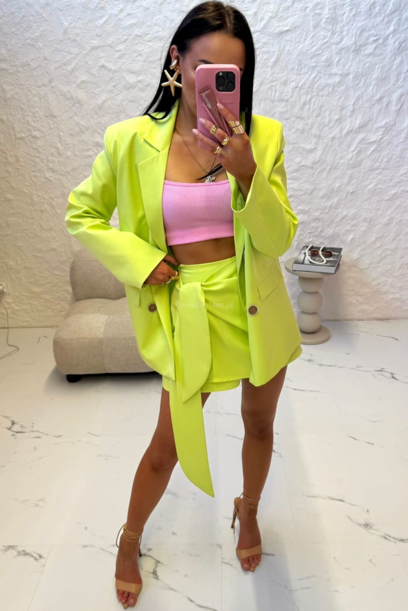 Spódniczko spodenki z wiązaniem LaMilla limonka