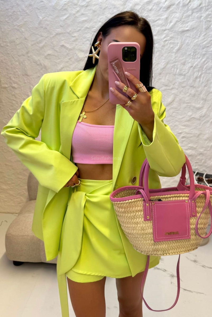 Spódniczko spodenki z wiązaniem LaMilla limonka