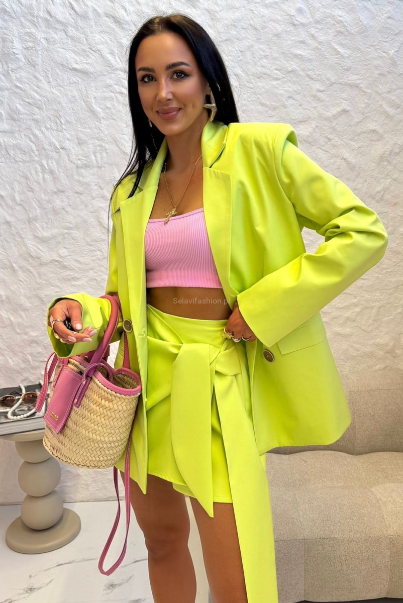 Spódniczko spodenki z wiązaniem LaMilla limonka