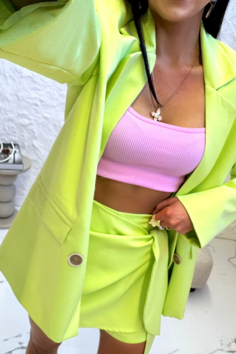 Spódniczko spodenki z wiązaniem LaMilla limonka