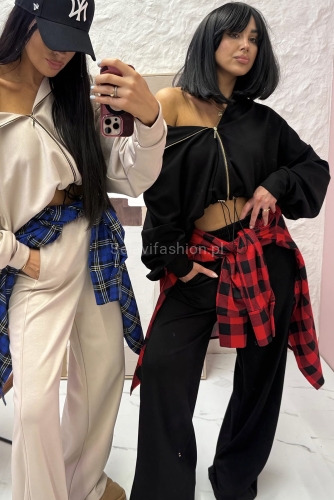 Komplet dres bluza z kapturem i spodnie La Milla czarny