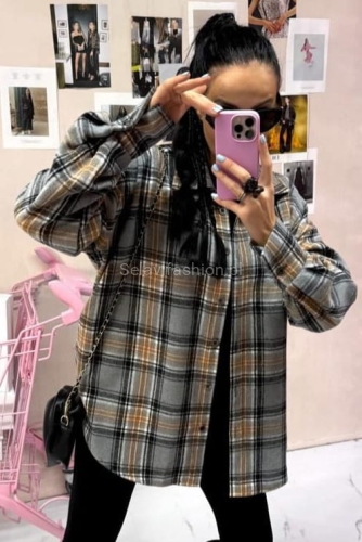 Koszula flanelowa w kratę La Milla szara