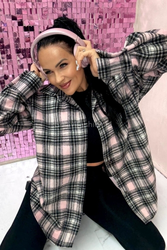 Koszula flanelowa w kratę La Milla różowo czarna