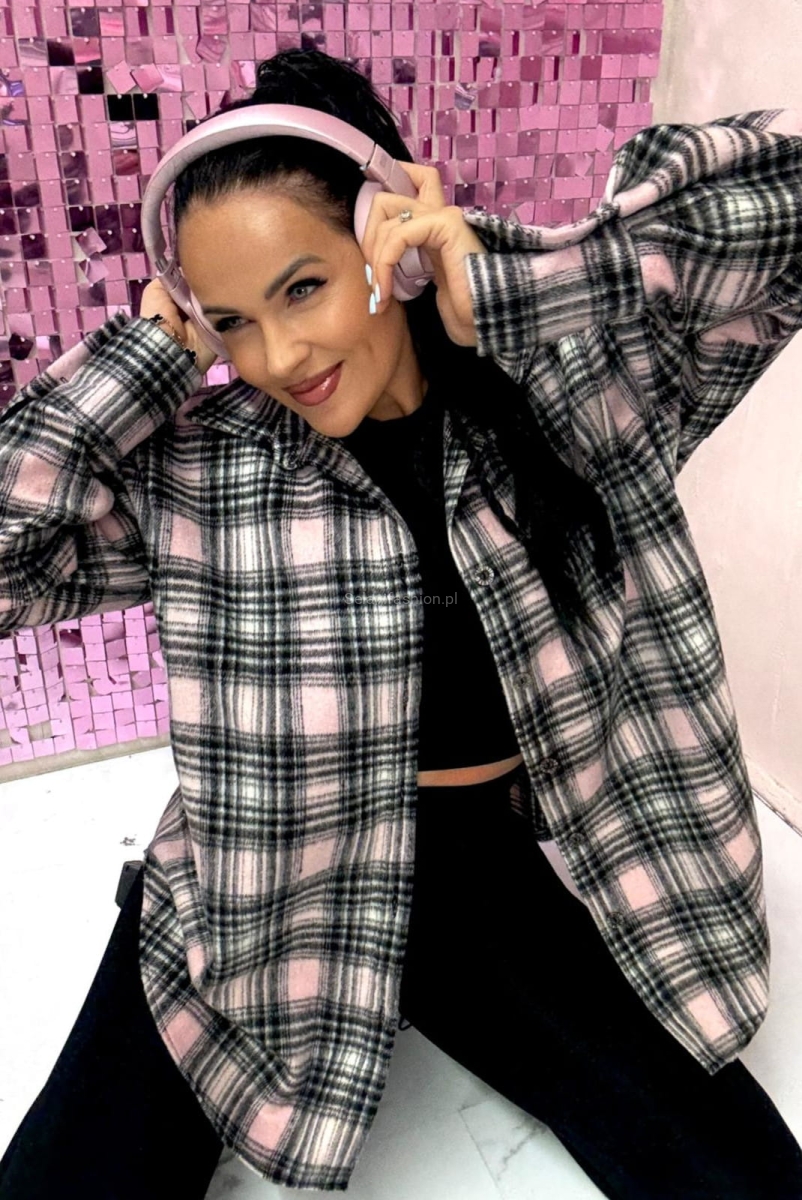 Koszula flanelowa w kratę La Milla różowo czarna