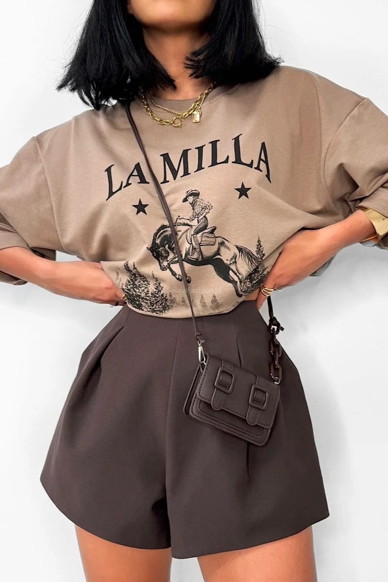 Eleganckie spodenki bombki La Milla brązowe