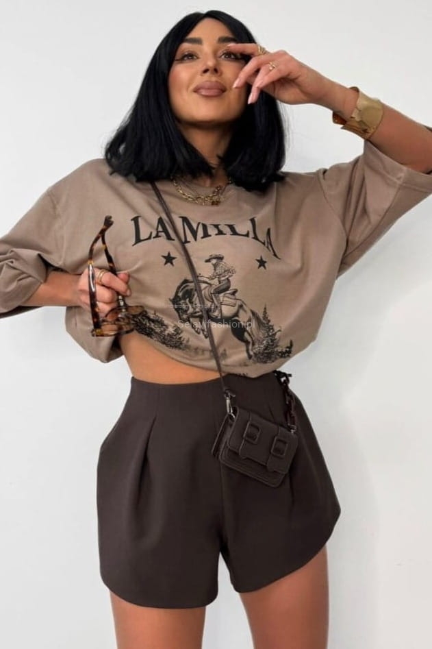 Eleganckie spodenki bombki La Milla brązowe