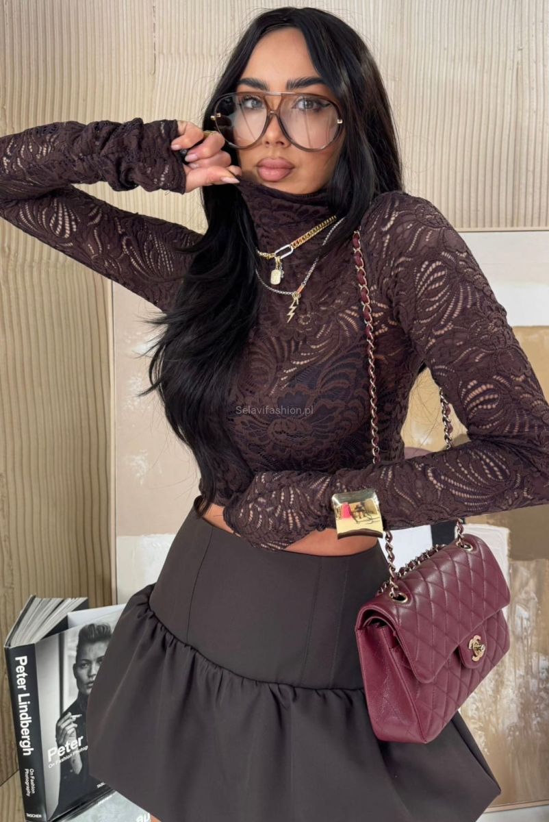 Krótkie spódniczko spodenki Bombki LaMilla brązowe