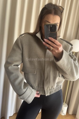 Krótka wełniana kurtka bomberka LaMilla beżowa