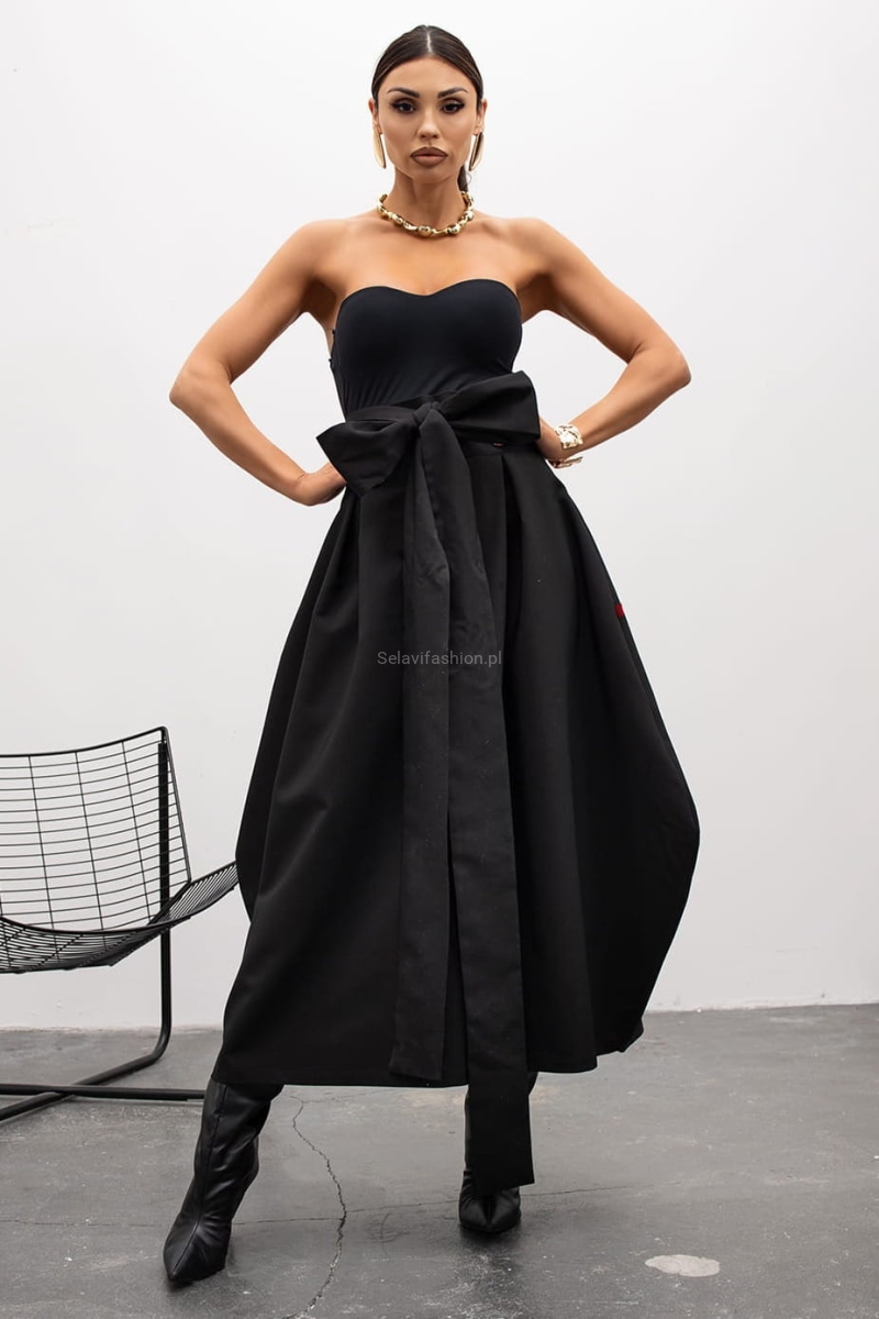 Spódnica bombka z kokardką Bow Miss City Official czarna