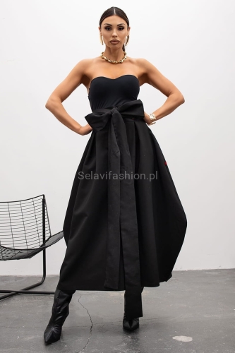 Spódnica bombka z kokardką Bow Miss City Official czarna