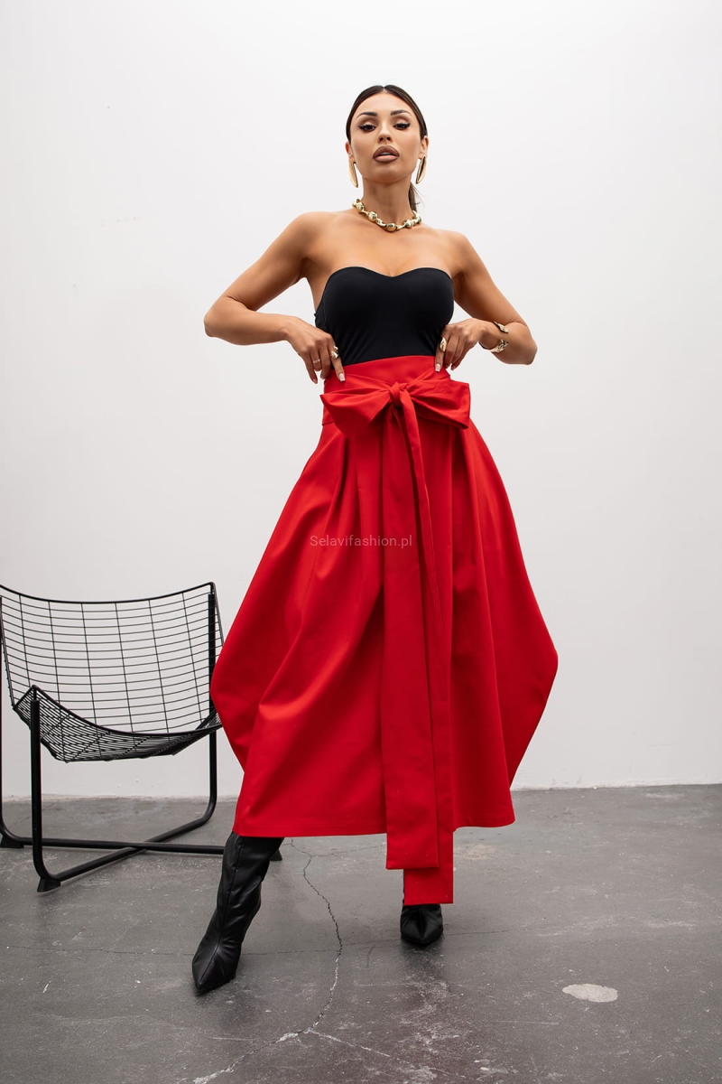 Spódnica bombka z kokardką Bow Miss City Official czerwona