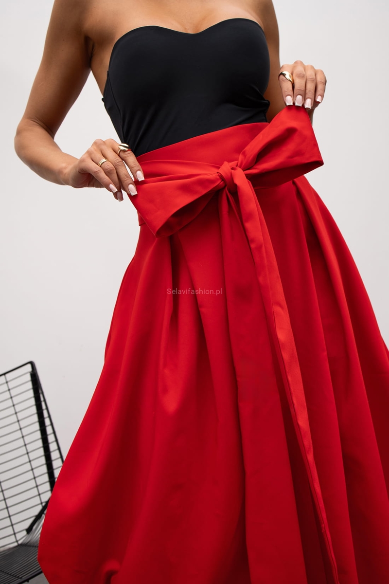 Spódnica bombka z kokardką Bow Miss City Official czerwona