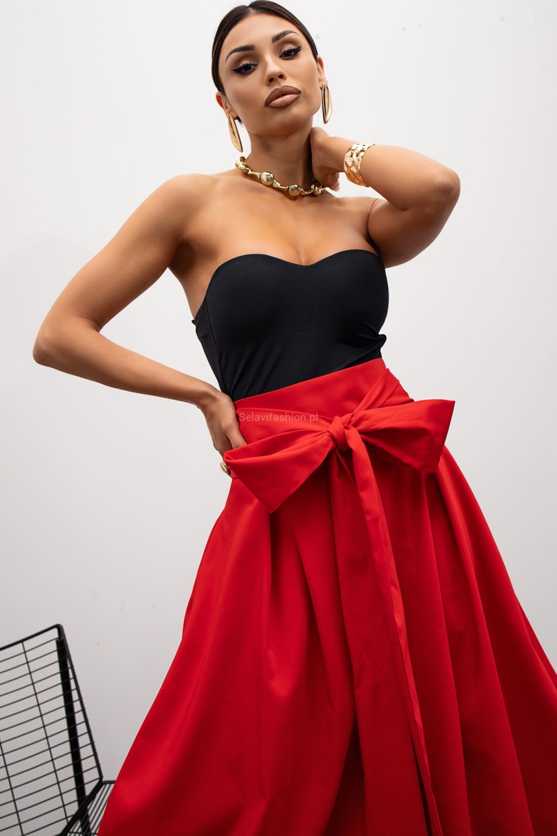 Spódnica bombka z kokardką Bow Miss City Official czerwona