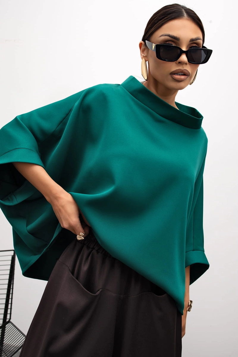 Bluzka Kimono Miss City Official butelkowa zieleń