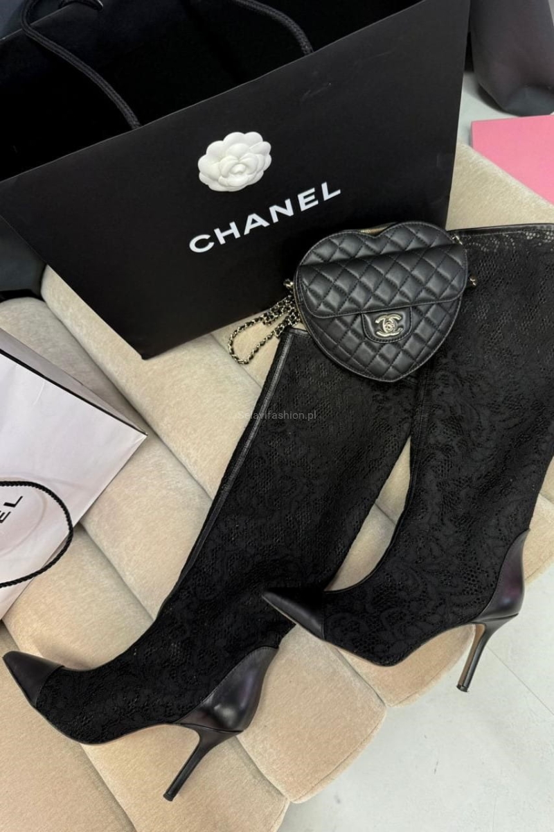 Buty kozaki koronkowe LaMilla czarne