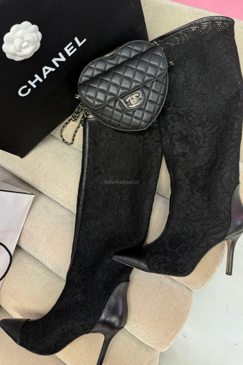 Buty kozaki koronkowe LaMilla czarne