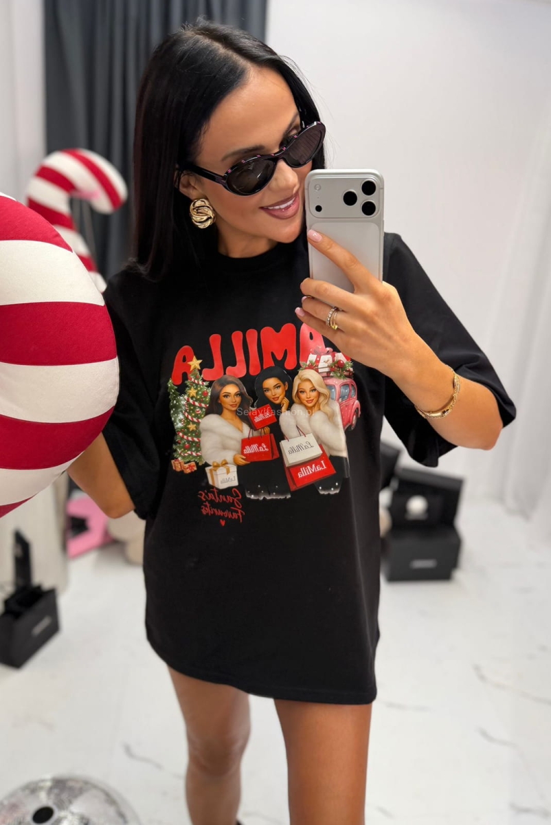 T-shirt bluzka koszulka Santa's Favourites La Milla czarna