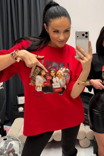 T-shirt bluzka koszulka Santa's Favourites La Milla czerwona