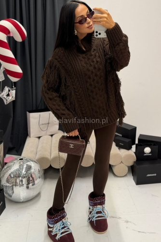 Legginsy błyszczące La Milla brązowe