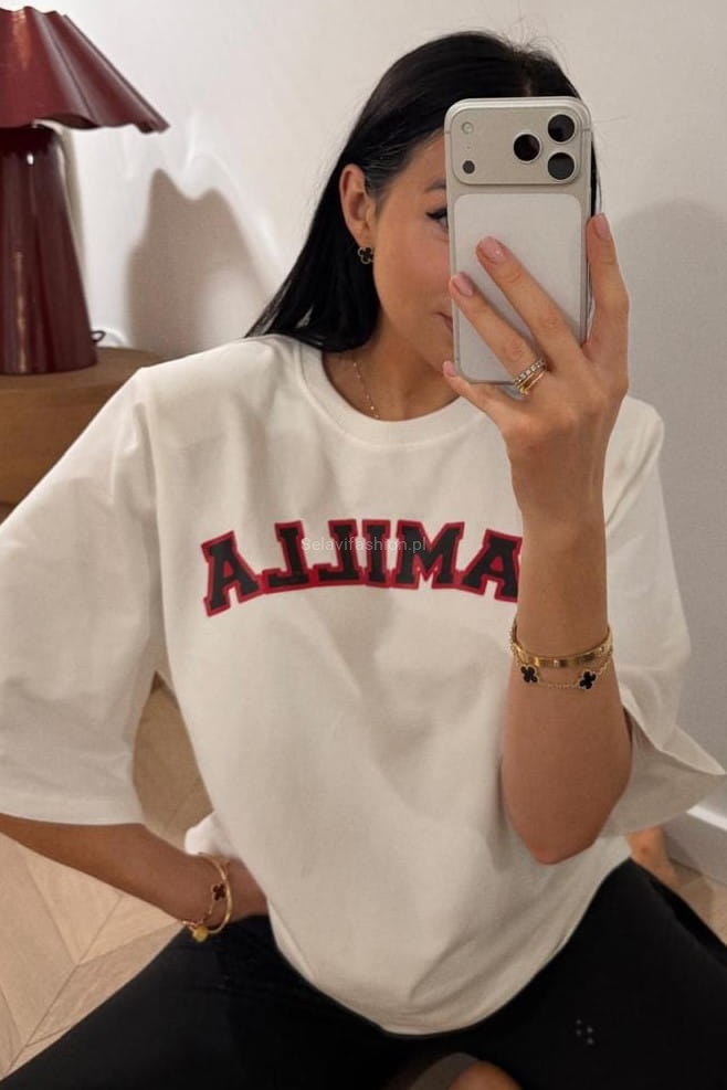 T-shirt bluzka koszulka z napisem La Milla biała