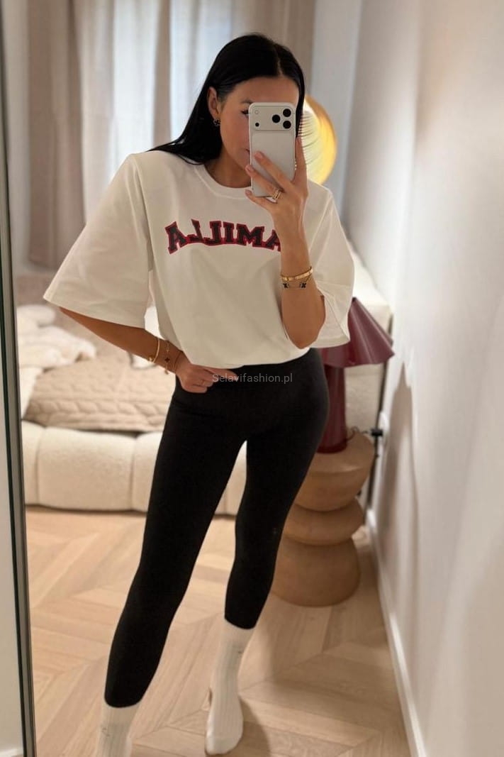 T-shirt bluzka koszulka z napisem La Milla biała