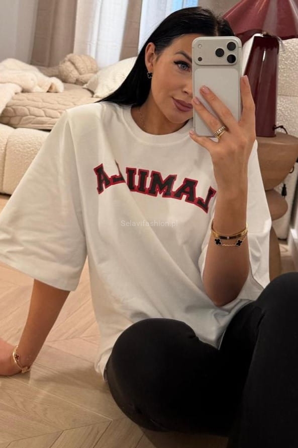 T-shirt bluzka koszulka z napisem La Milla biała