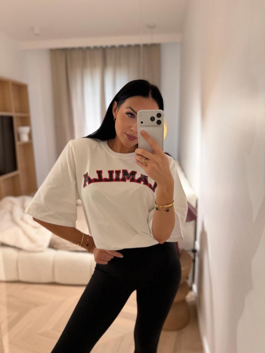 T-shirt bluzka koszulka z napisem La Milla biała