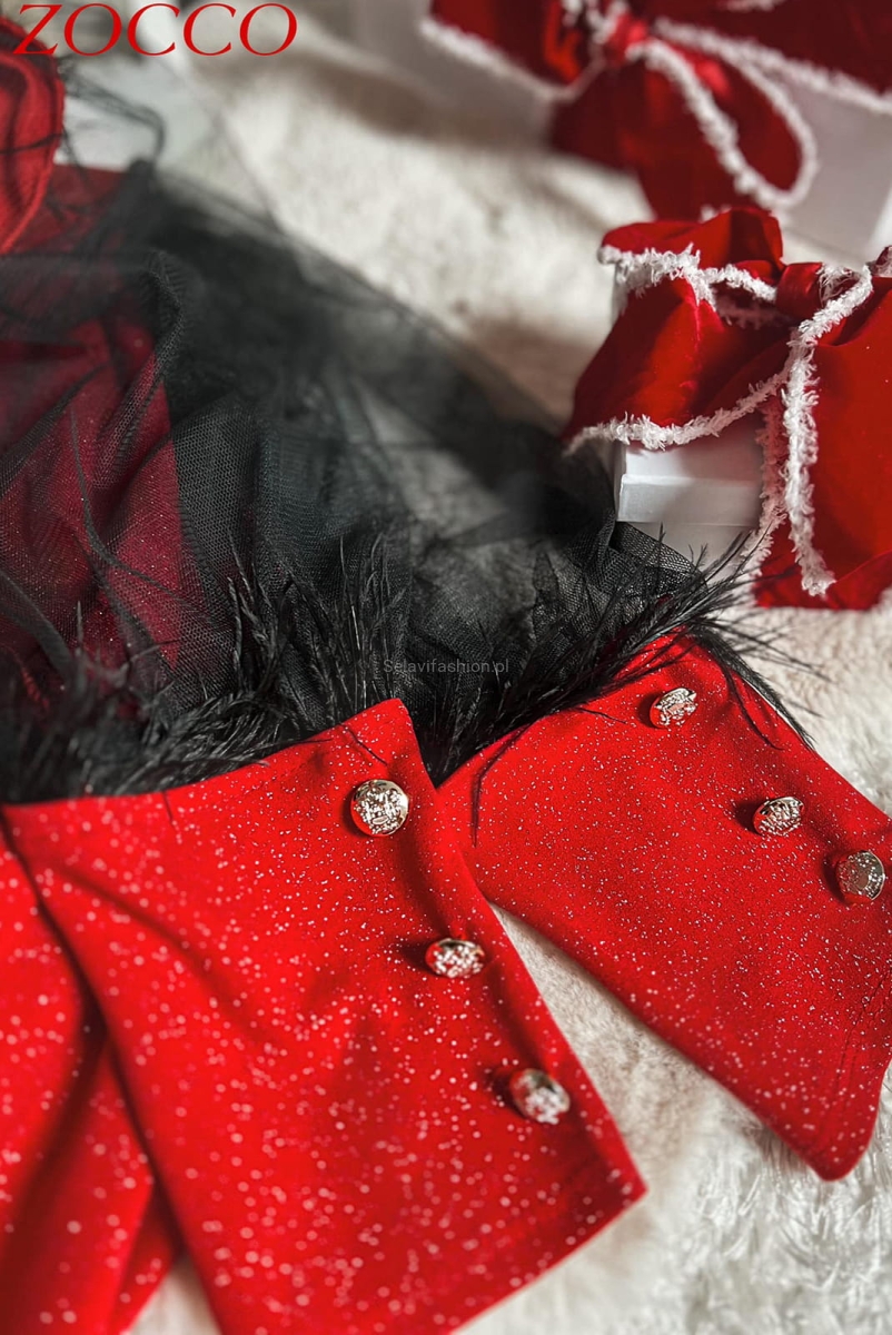 Koktajlowa sukienka z tiulowymi rękawami Zocco w Selavifashion.pl