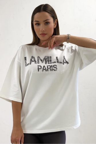 T-shirt bluzka koszulka z napisem PARIS La Milla biała