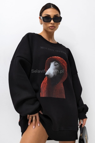 Oversizowa bluza Dog in a Hood Miss City Official czarna