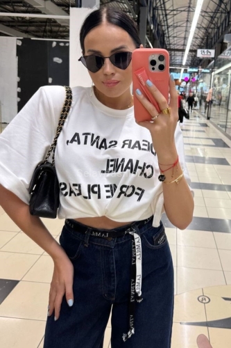 Oversizowa bluzka koszulka z poduszkami SANTA LaMilla biała w Selavifashion.pl