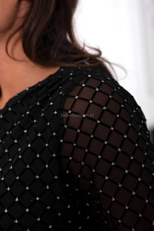 Długa sukienka tiulowa LUSH LaBalancia czarny błysk w Selavifashion.pl