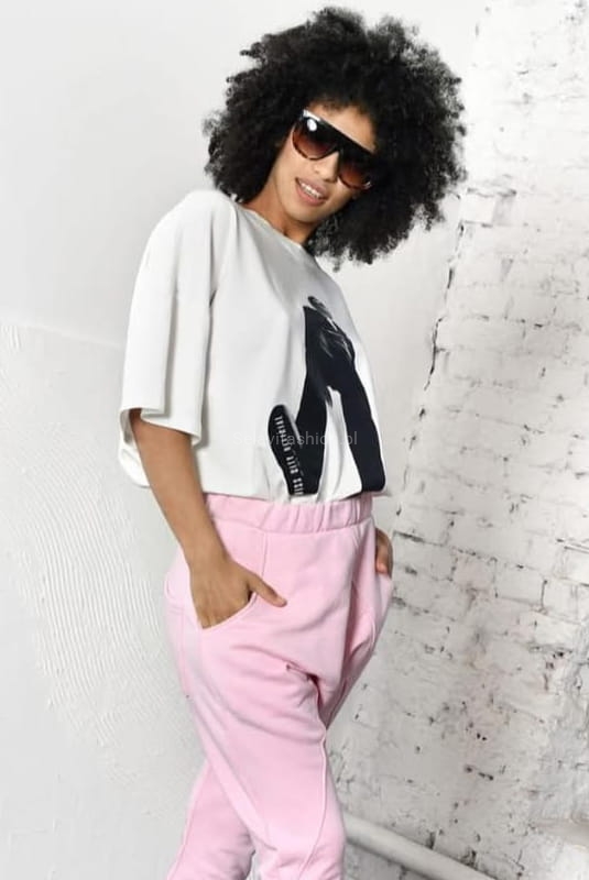 Długa bluzka koszulka t-shirt Man Miss City Official biała