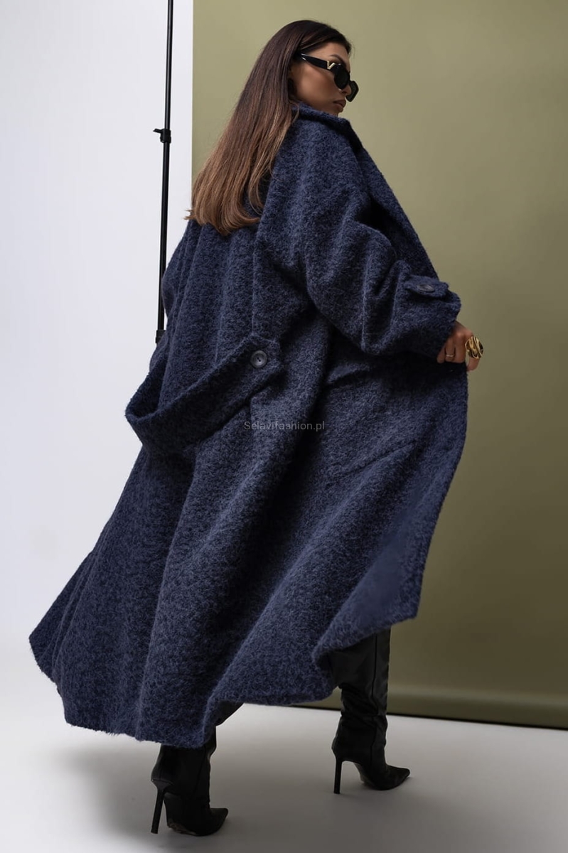 Elegancki płaszcz I Wish Miss City Official granatowy