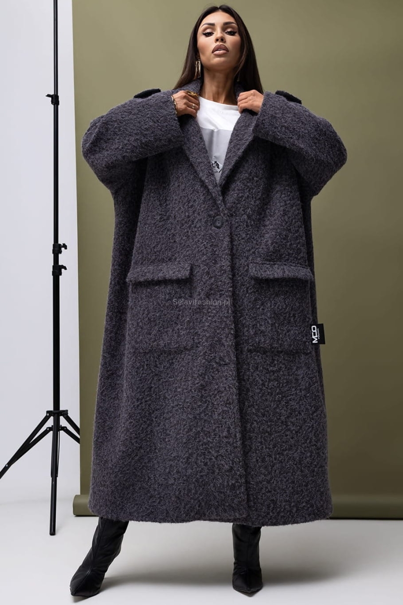 Elegancki płaszcz I Wish Miss City Official szary