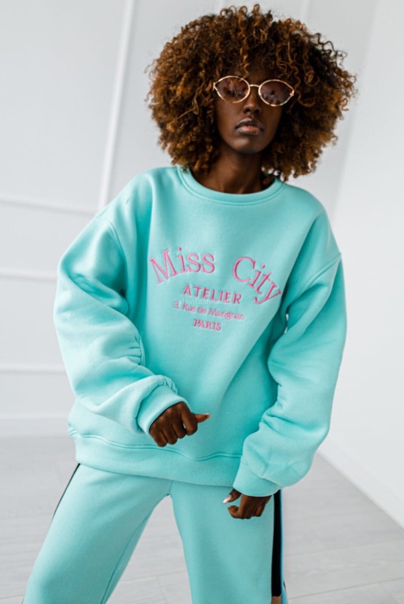 Bluza Paris Miss City miętowa